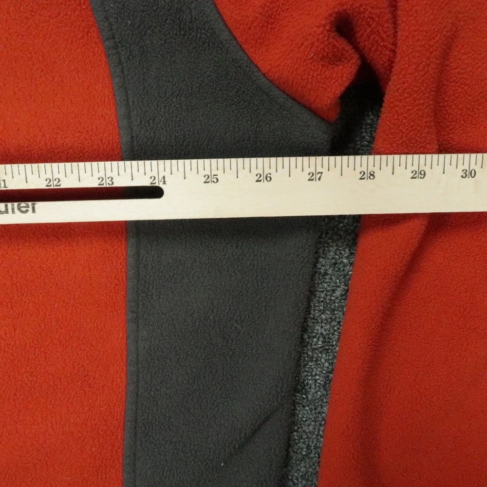 The North Face Jacket Mens XL Orange Gray Full Zip Colorblock Fleece Hiking